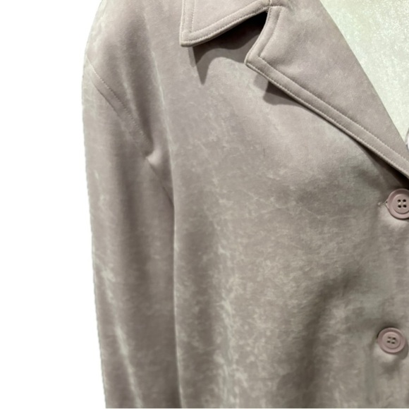 Jessica Holbrook Easy Care Lilac Crushed Velvet Jacket Button Down Long Sleeve - Picture 2 of 7